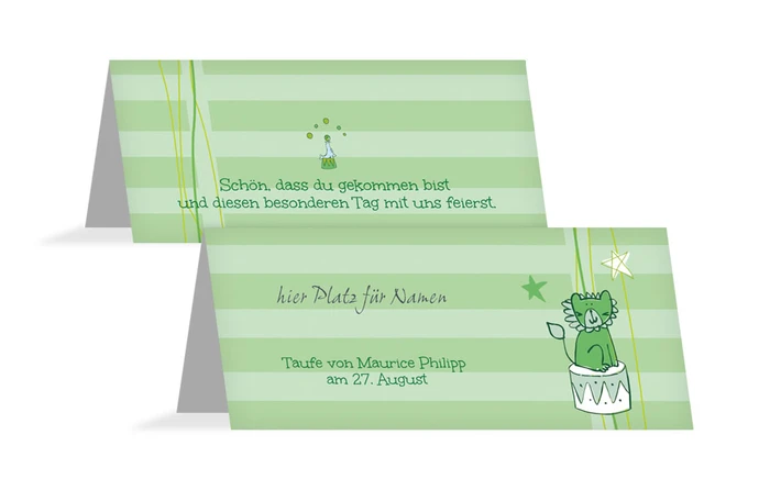 Tischkarte Taufe Leo