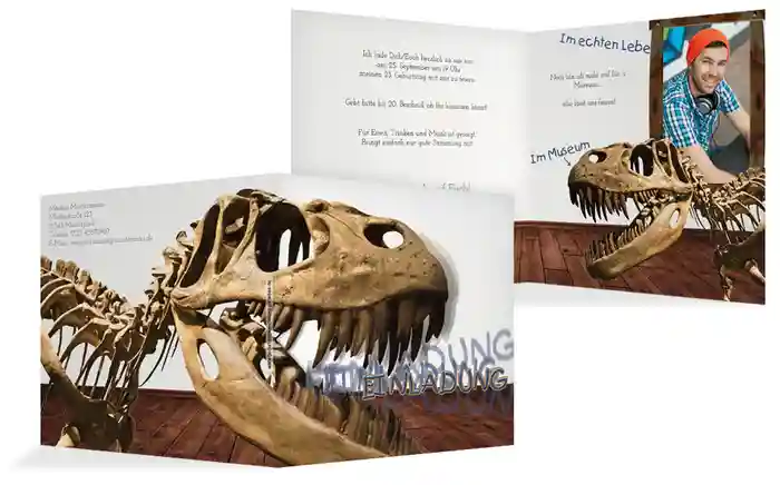 Einladungskarte Geburtstag TRex Einladungskarte Geburtstag TRex