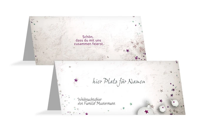 Weihnachtstischkarte Sternenstaub Weihnachtstischkarte Sternenstaub