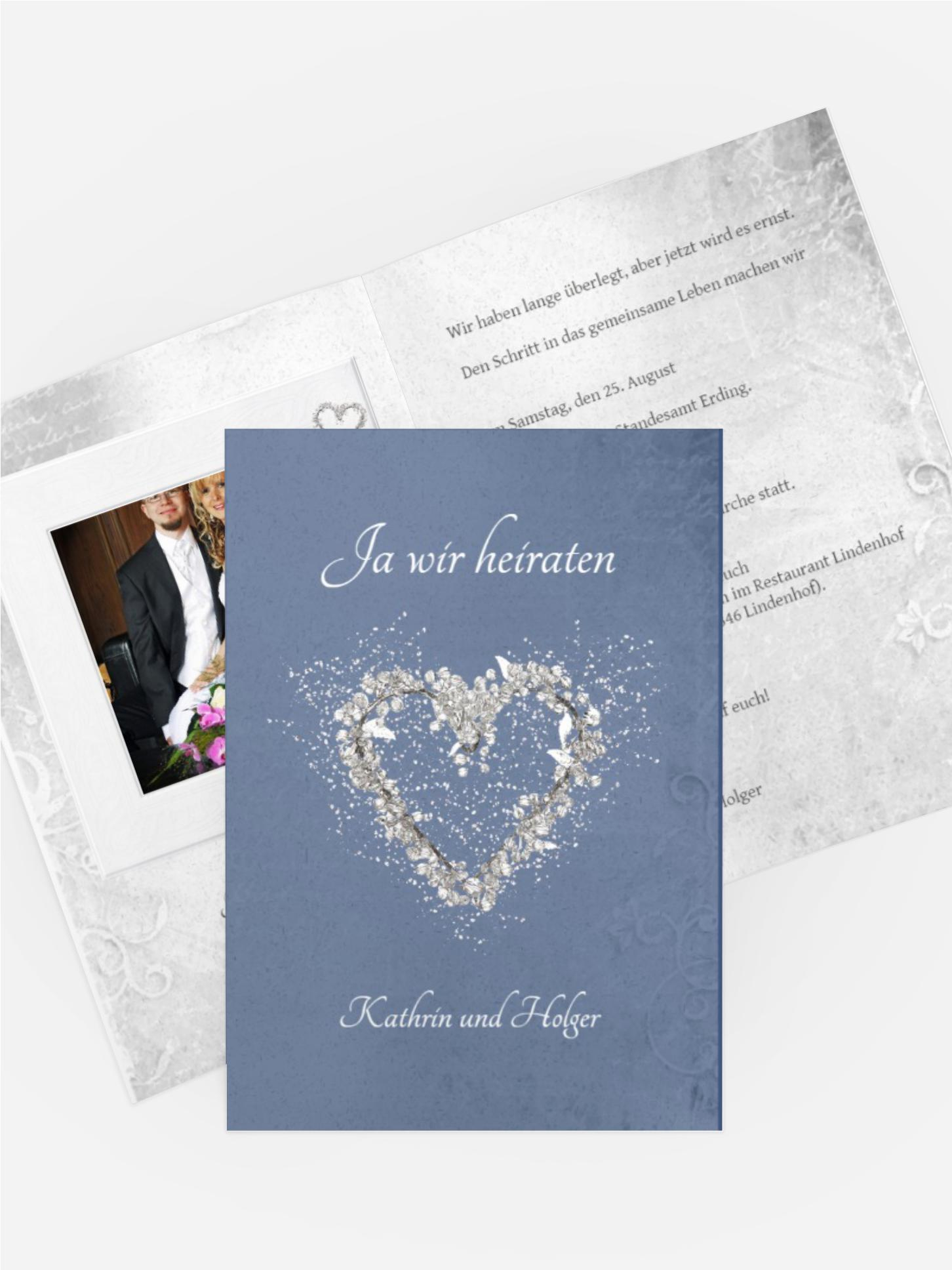 Hochzeit Einladungskarte glamour heart