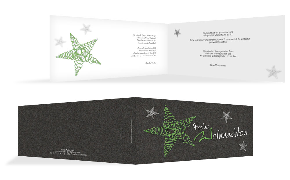 Weihnachten Grußkarte Geschäftlich Curly Star