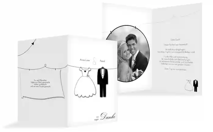 Dankeskarte dress and suit