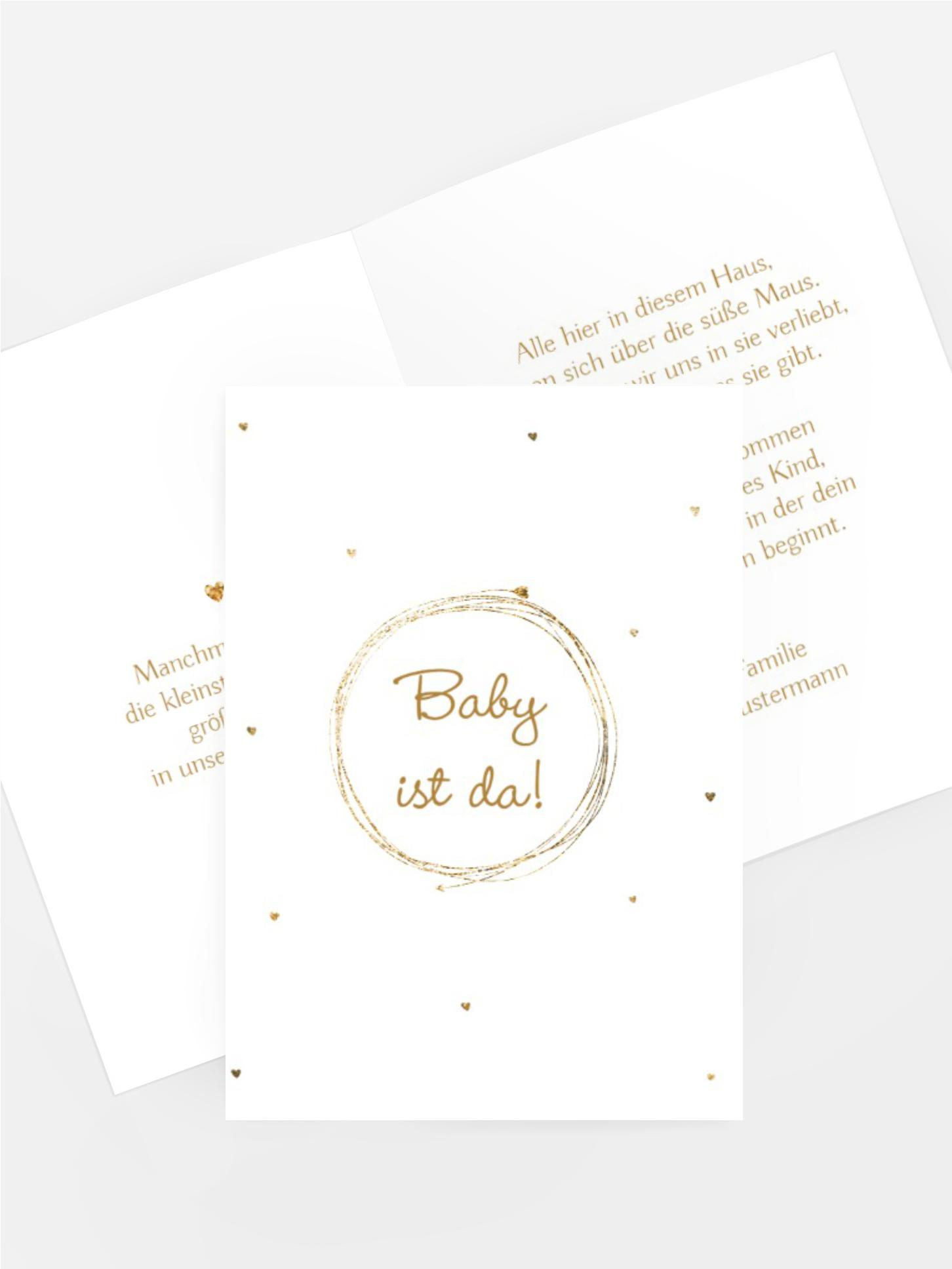 Glückwunschkarte zur Geburt Kleines Herz