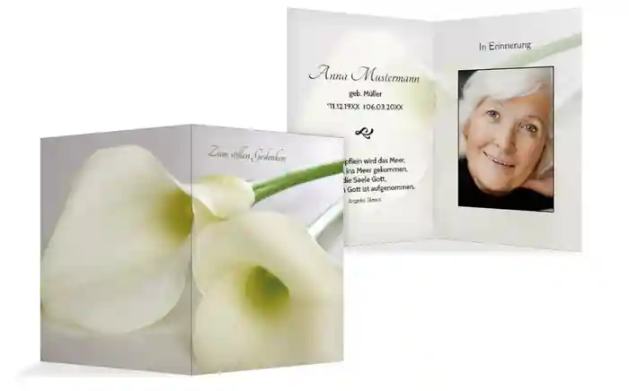 Sterbebildkarte Calla