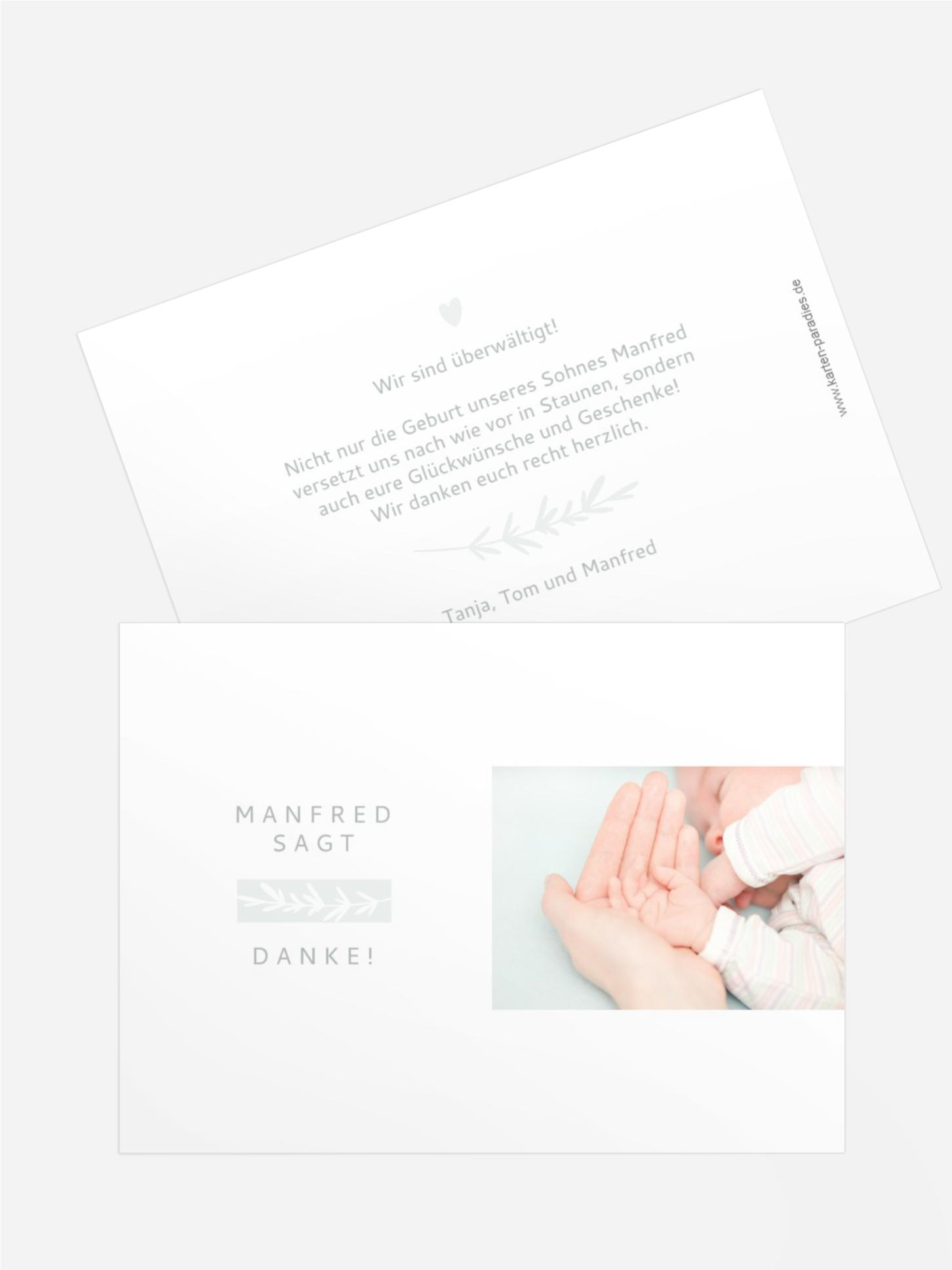 Baby Dankeskarte Rankenteil