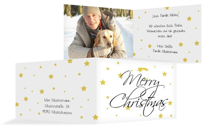 Foto Weihnachtsgrußkarte Sterne