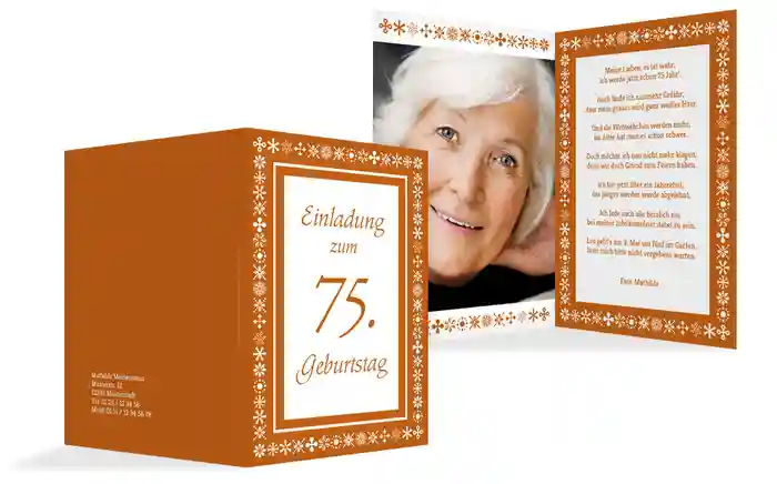 Geburtstagseinladung florale Elemente 75 Foto