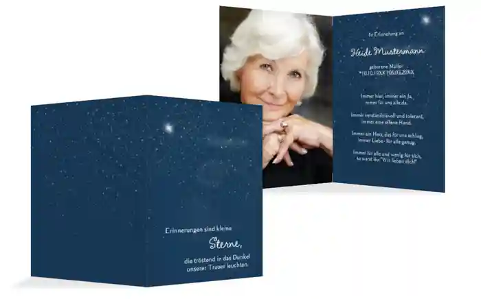Sterbebildkarte starry sky