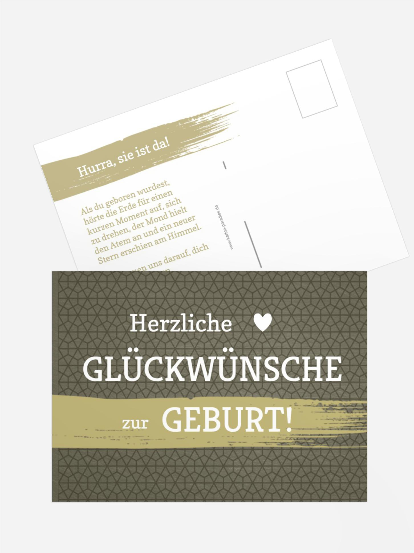 Glückwunschkarte zur Geburt Schiefer