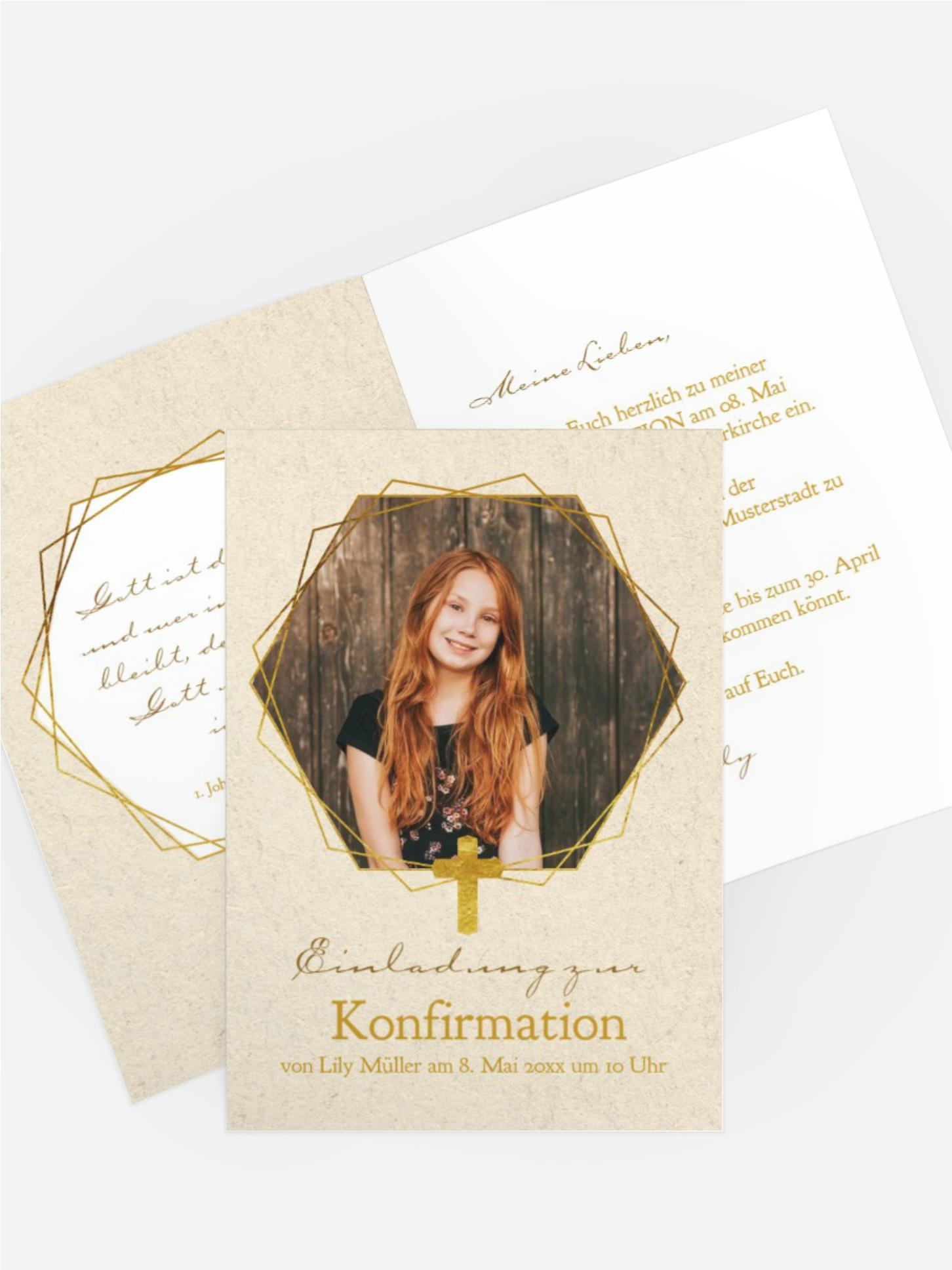 Einladung zur Konfirmation Goldrausch Einladung zur Konfirmation Goldrausch