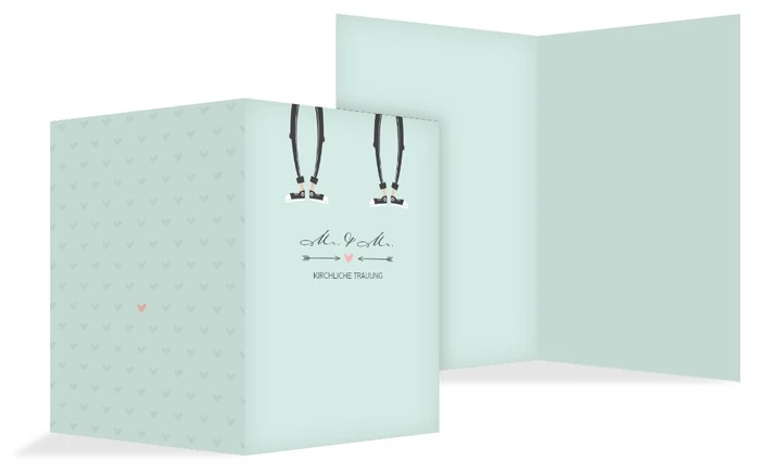 Kirchenheft Umschlag zur Hochzeit Pärchen - Männer