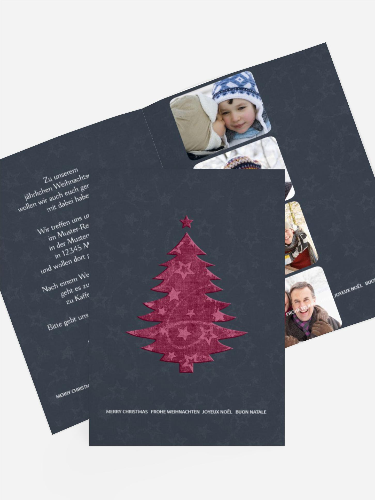 Weihnachtseinladungskarte Privat Baum