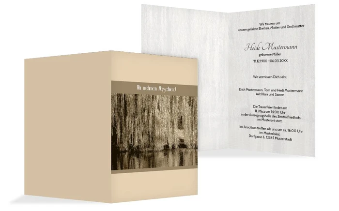 Trauerkarte Flusslandschaft hoch