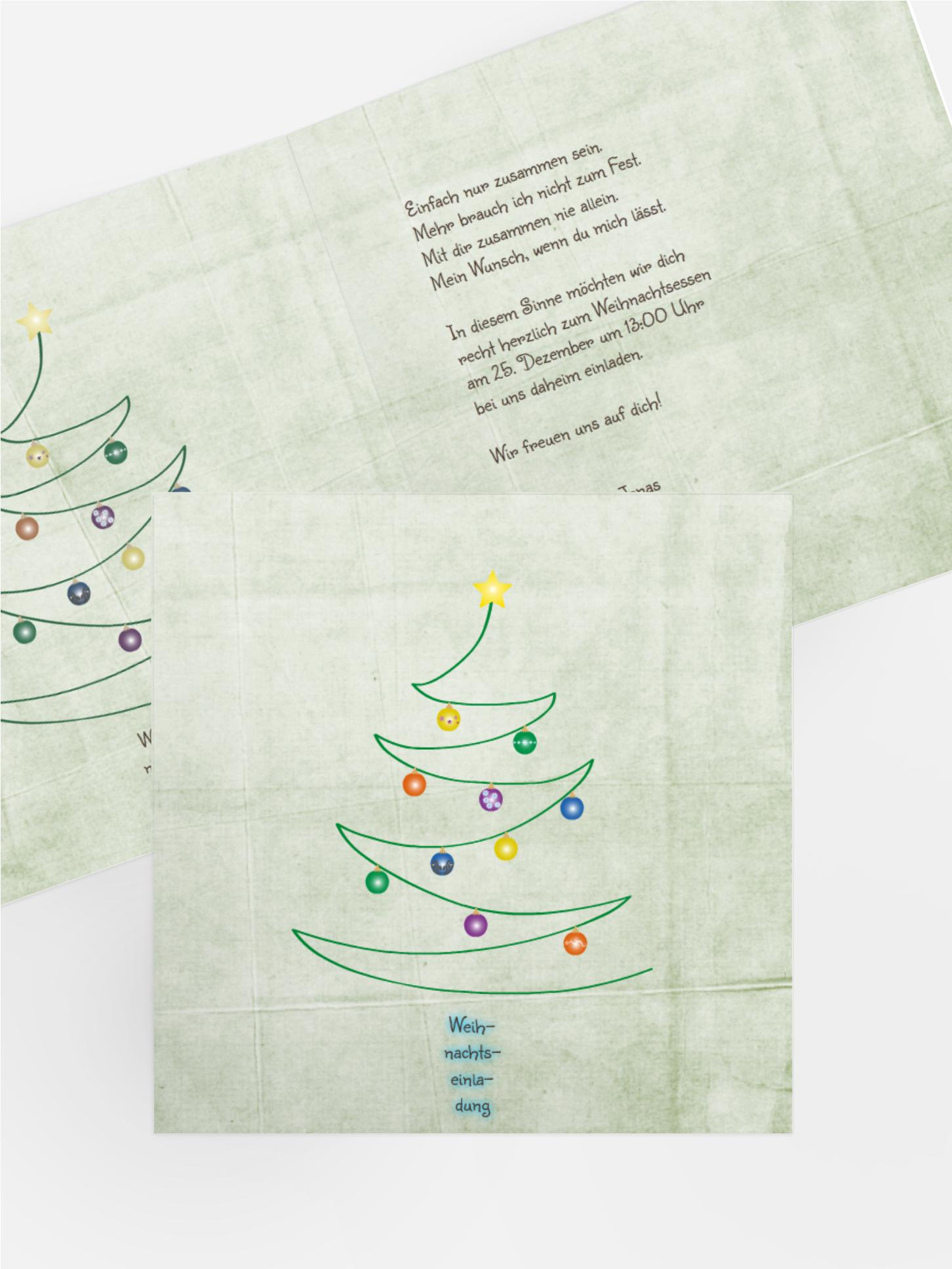 Einladung Privat Weihnachtsbaum