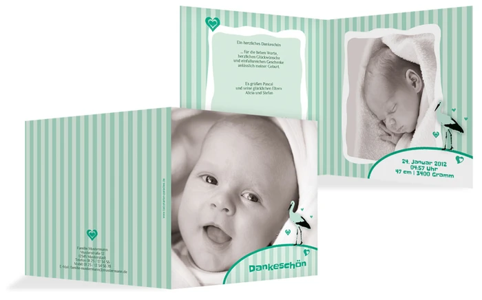 Dankeskarte zur Geburt Harmonie