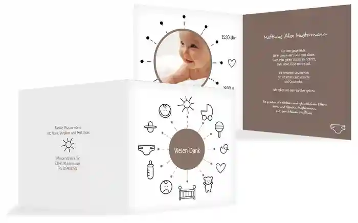 Dankeskarte Geburt babytime