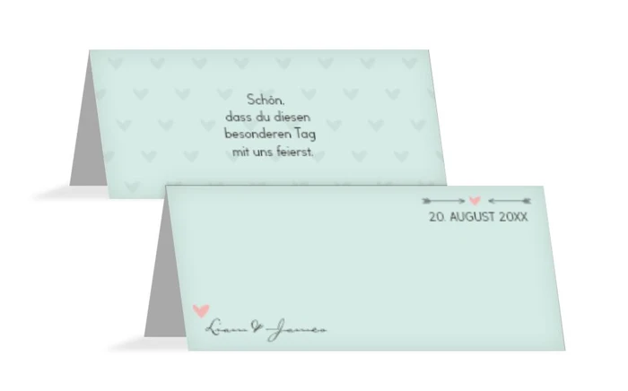 Tischkarte zur Hochzeit Pärchen - Männer