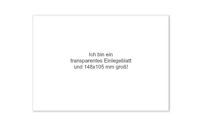 transparentes Einlegeblatt 148x105 mm
