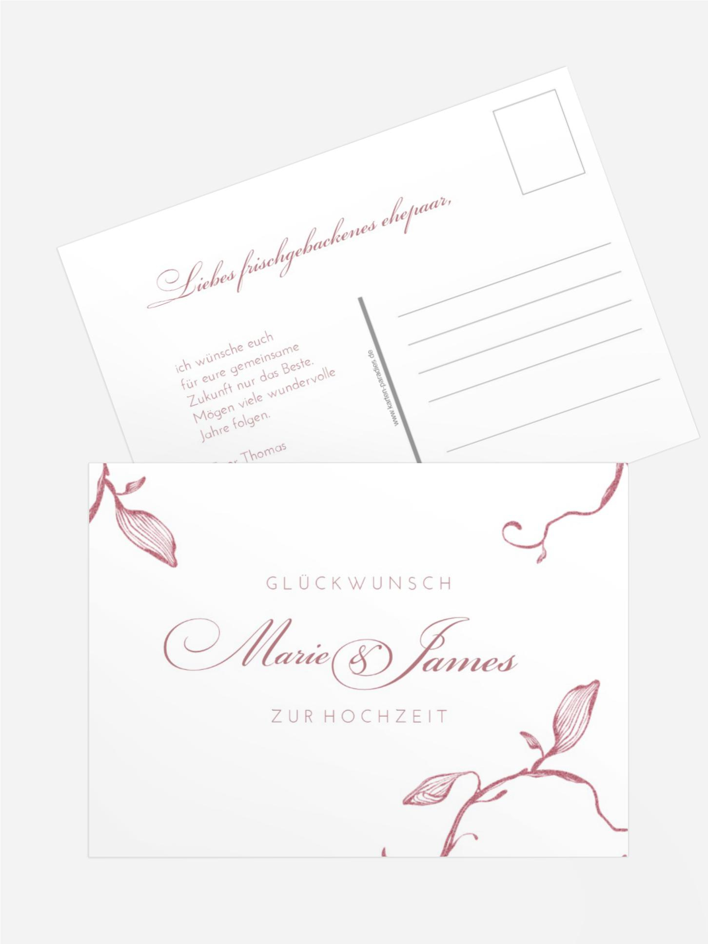 Glückwunschkarte zur Hochzeit Zarter Ast