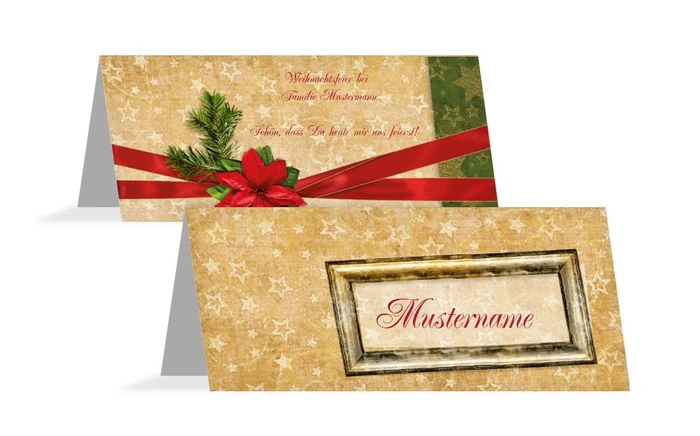 Tischkarte Goldenes Geschenk