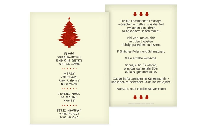 Weihnachtsgrußkarte Privat Bäumchen