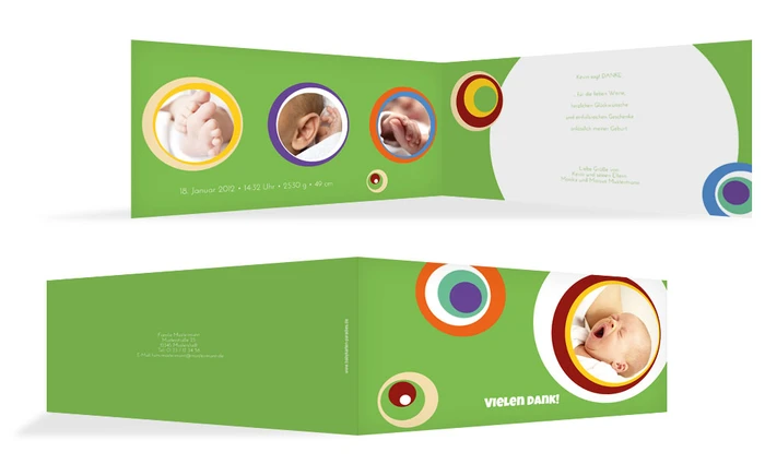 Dankeskarte zur Geburt Retro