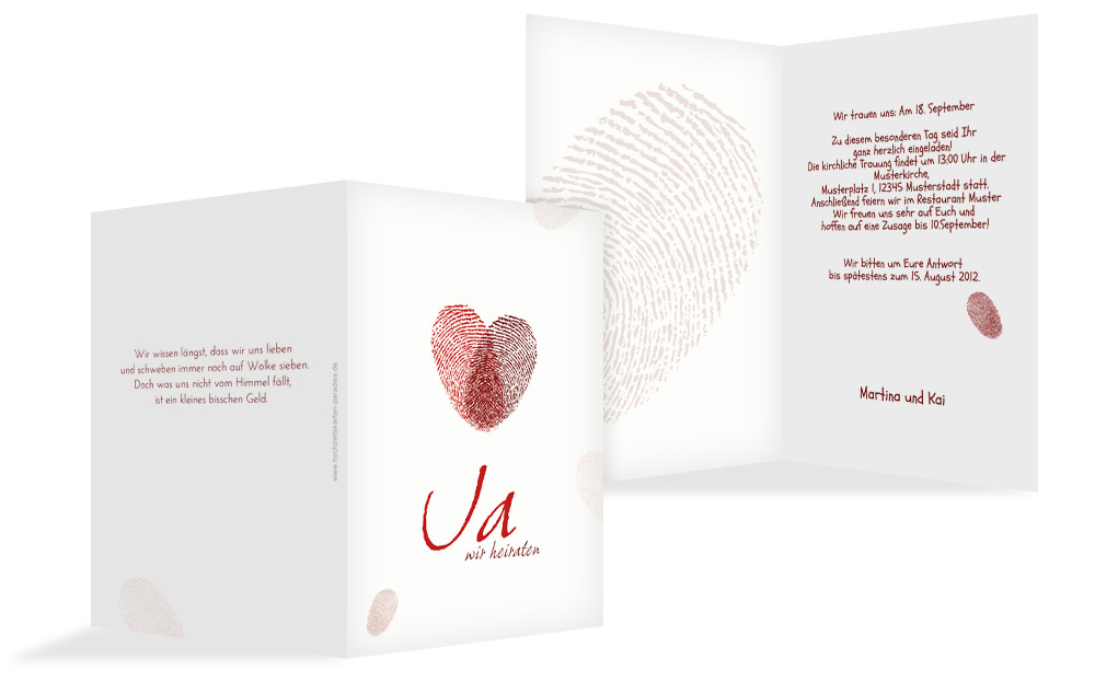 Einladung zur Hochzeit Fingerprint Einladung zur Hochzeit Fingerprint