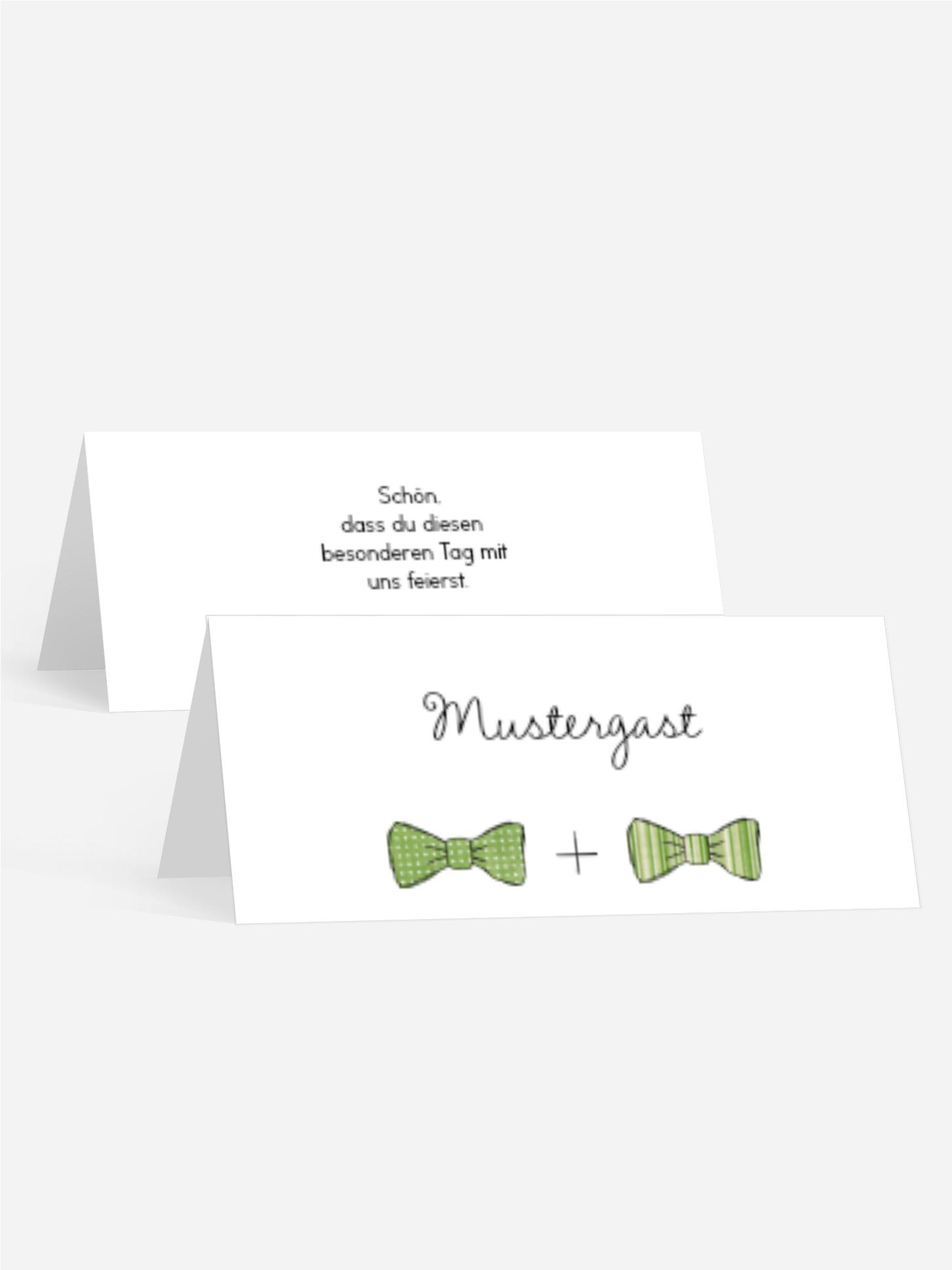 Tischkarte zur Hochzeit Fliegen