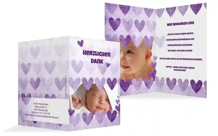 Dankeskarte Taufe Voller Herzen Dankeskarte Taufe Voller Herzen
