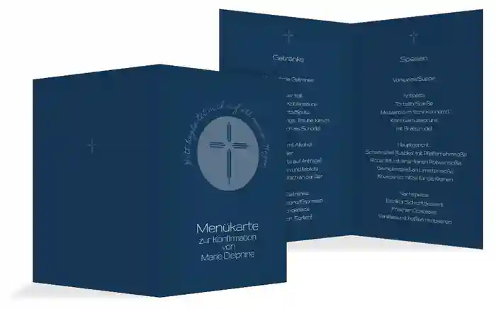 Menükarte Konfirmation Gottes Wege