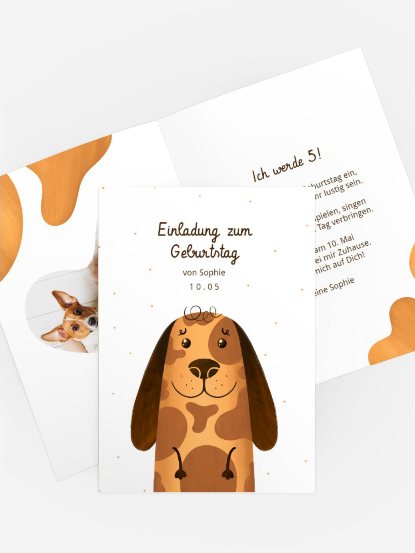 Kindergeburtstagseinladung Freundlicher Hund
