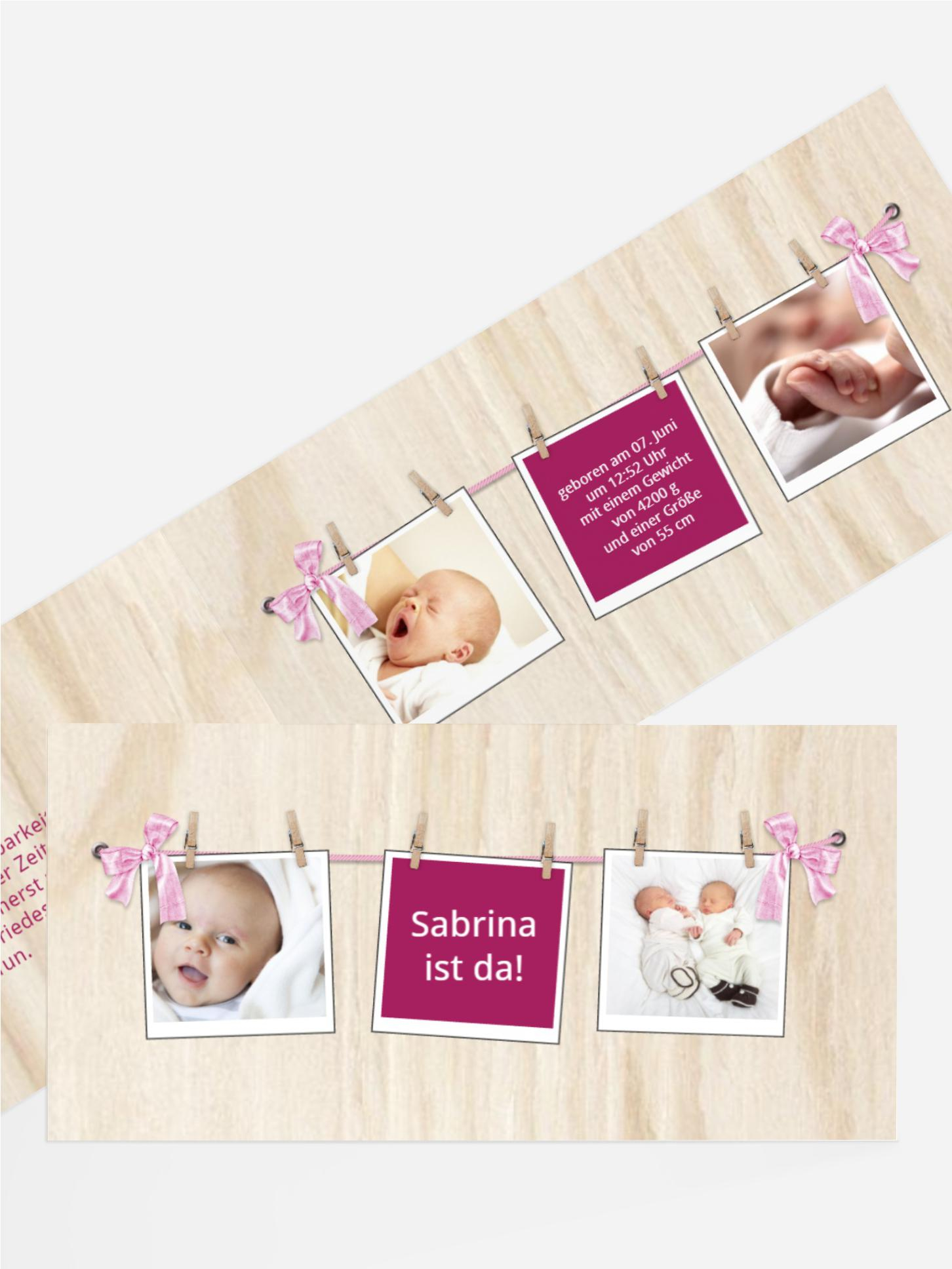 Karte zur Geburt Schleife