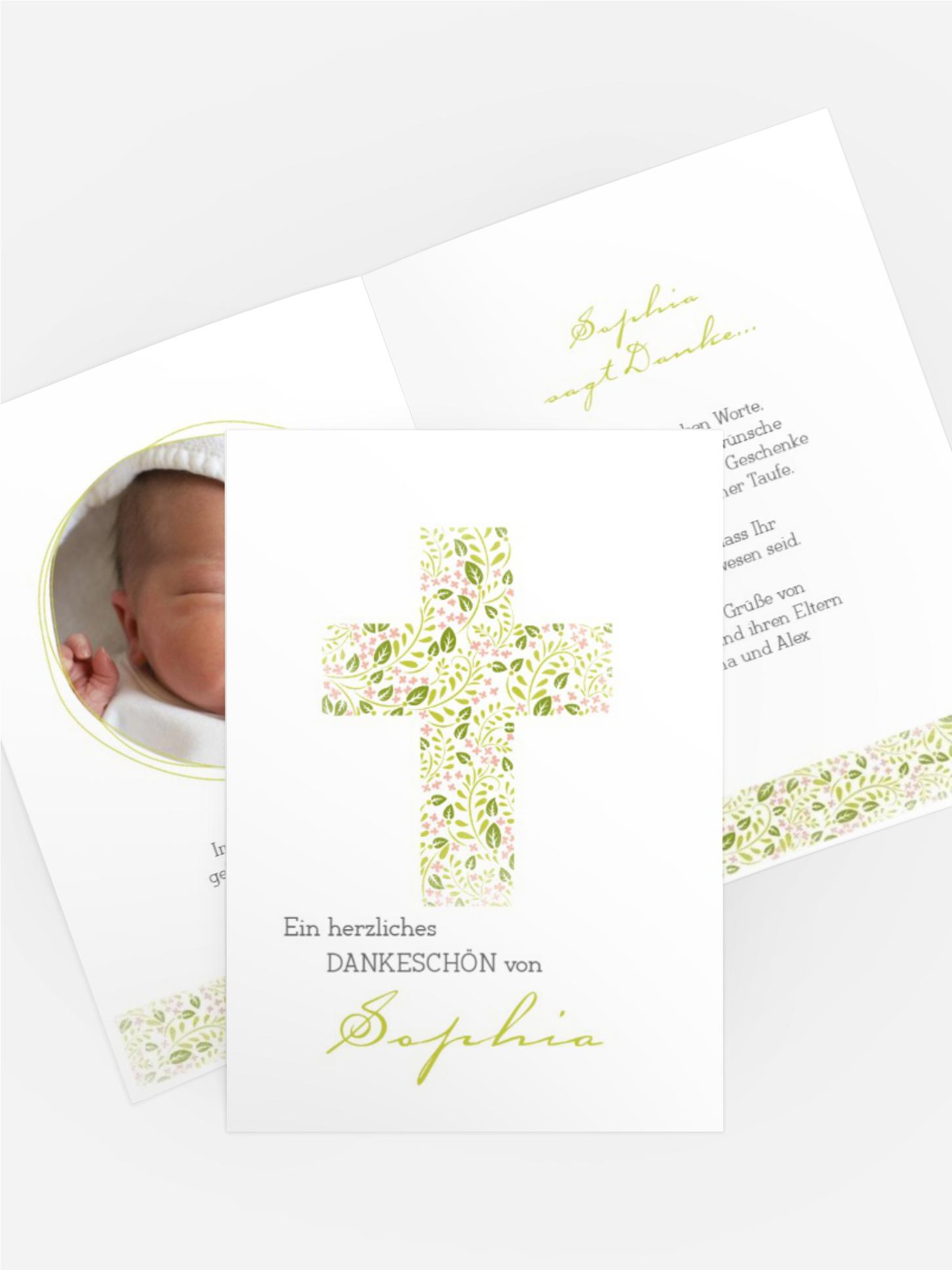 Taufe Danksagung Blumenkreuz