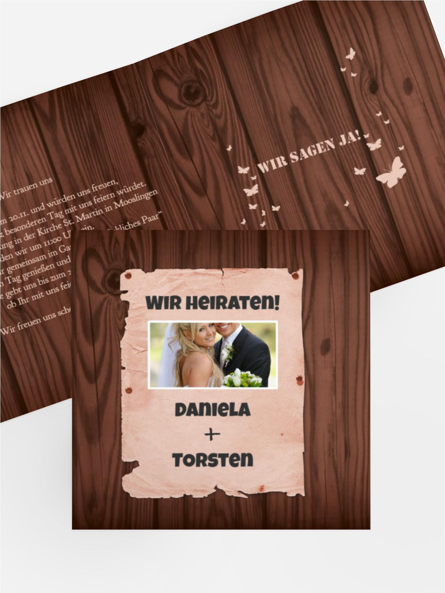 Hochzeitseinladung Steckbrief