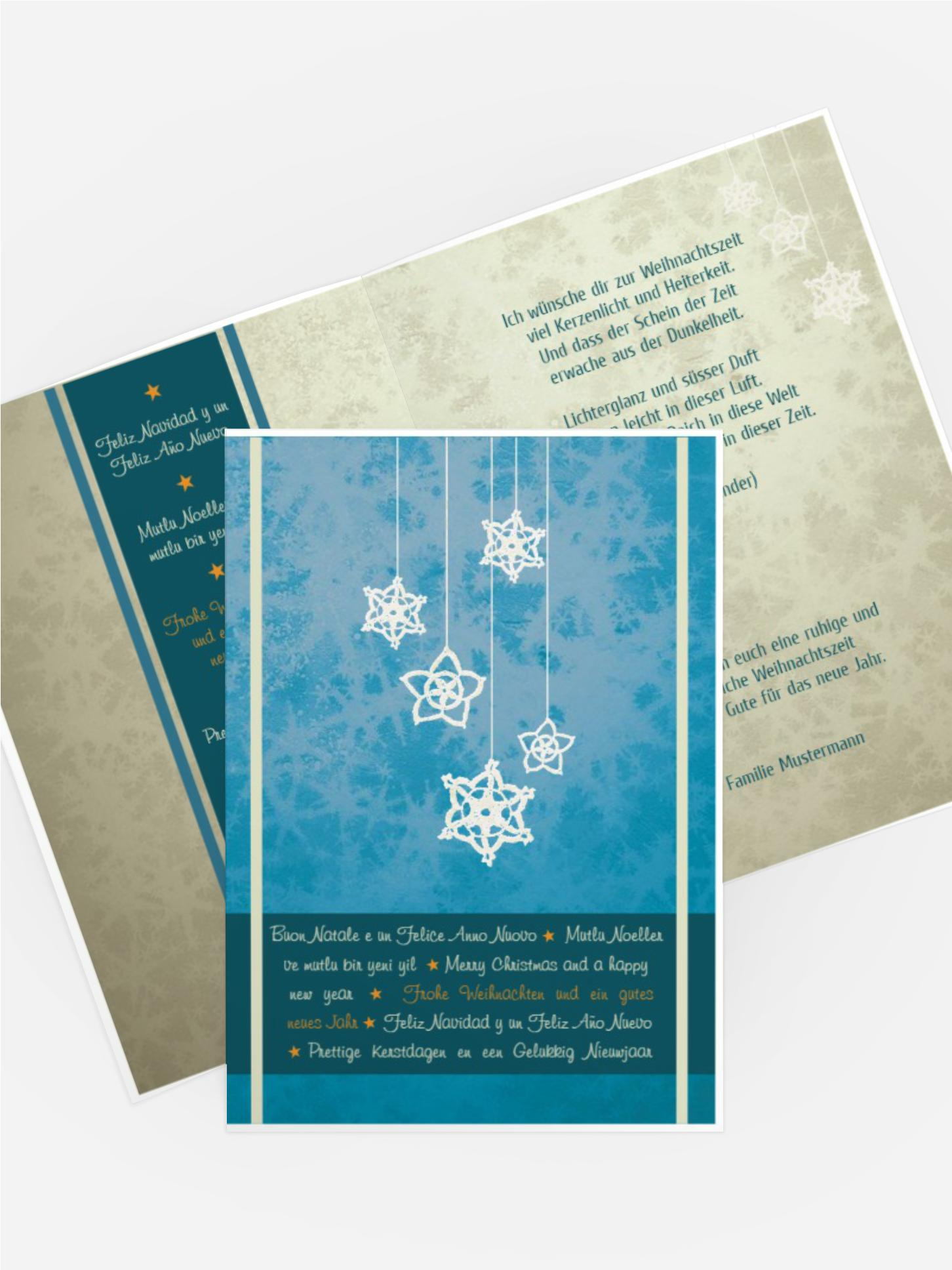 Weihnachtsgrußkarte Privat Snowflakes