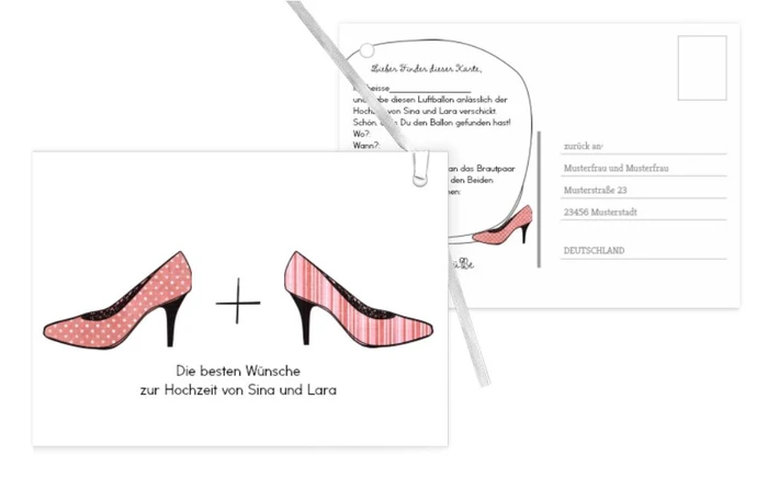 Ballonkarte High Heels