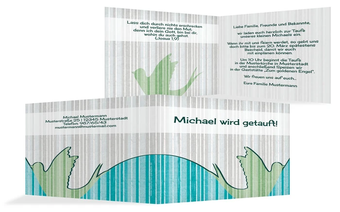 Einladung zur Taufe Streifenharmonie