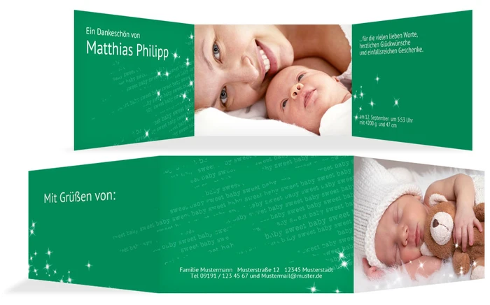 Geburtskarte Danke Star Geburtskarte Danke Star