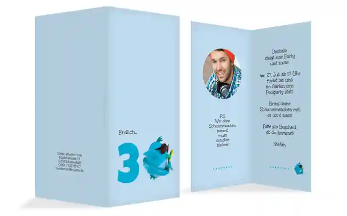 Geburtstagseinladungskarte Kuecken 30 Foto