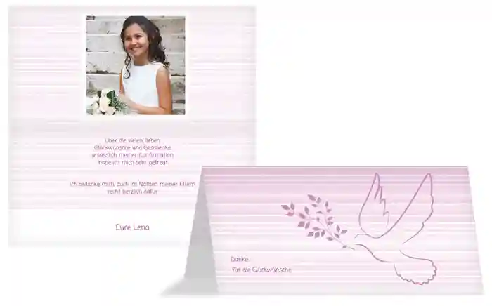 Dankeskarte Konfirmation_Taube 2