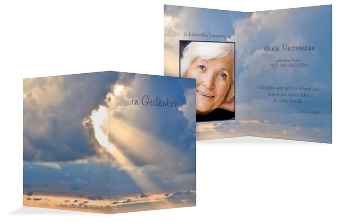 Sterbebildkarte Himmel