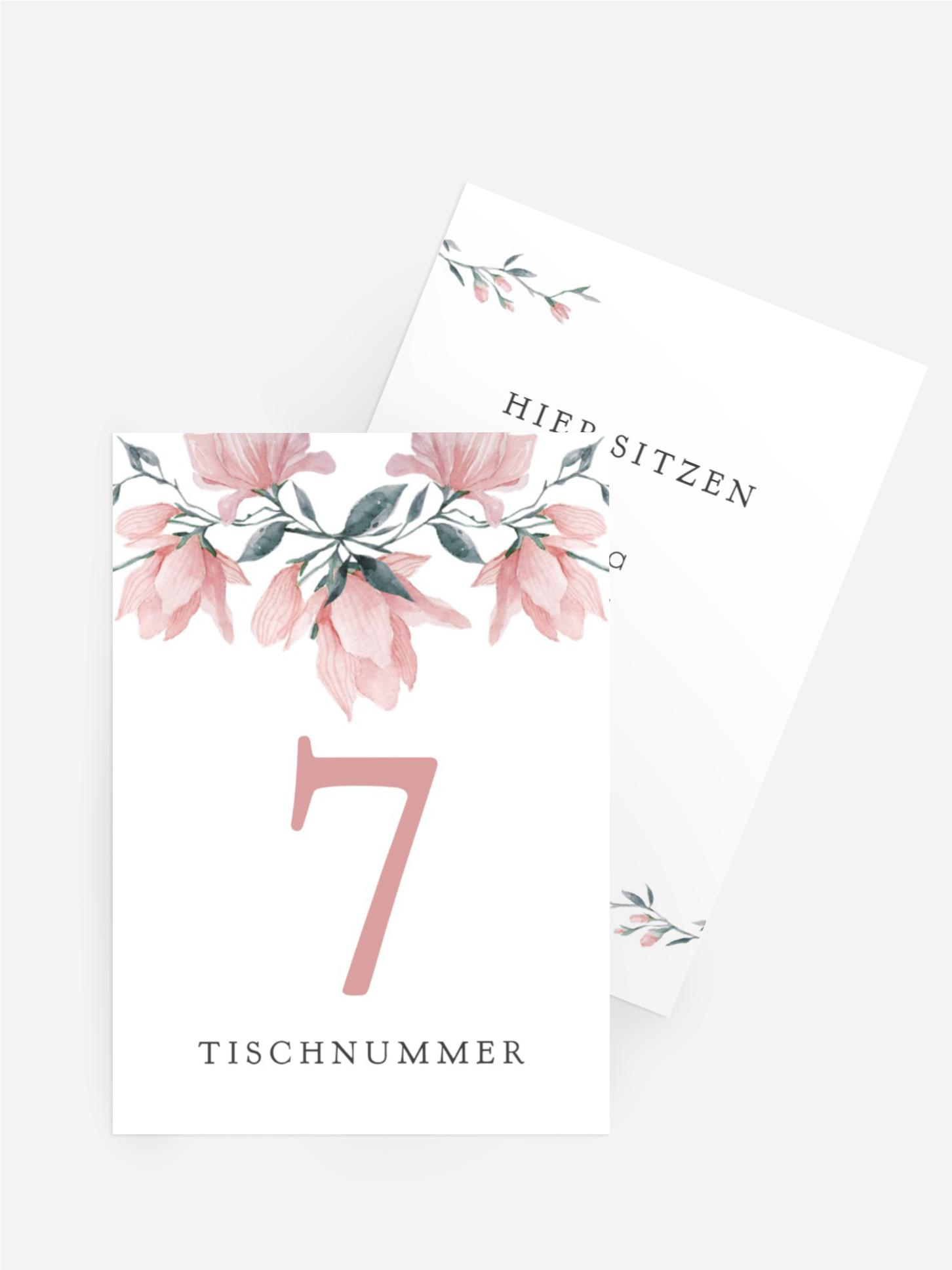 Tischnummer Hochzeit Blümcheneck