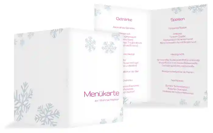 Menükarte Weihnachten Schneesturm