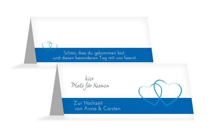 Tischkarte Herzensband