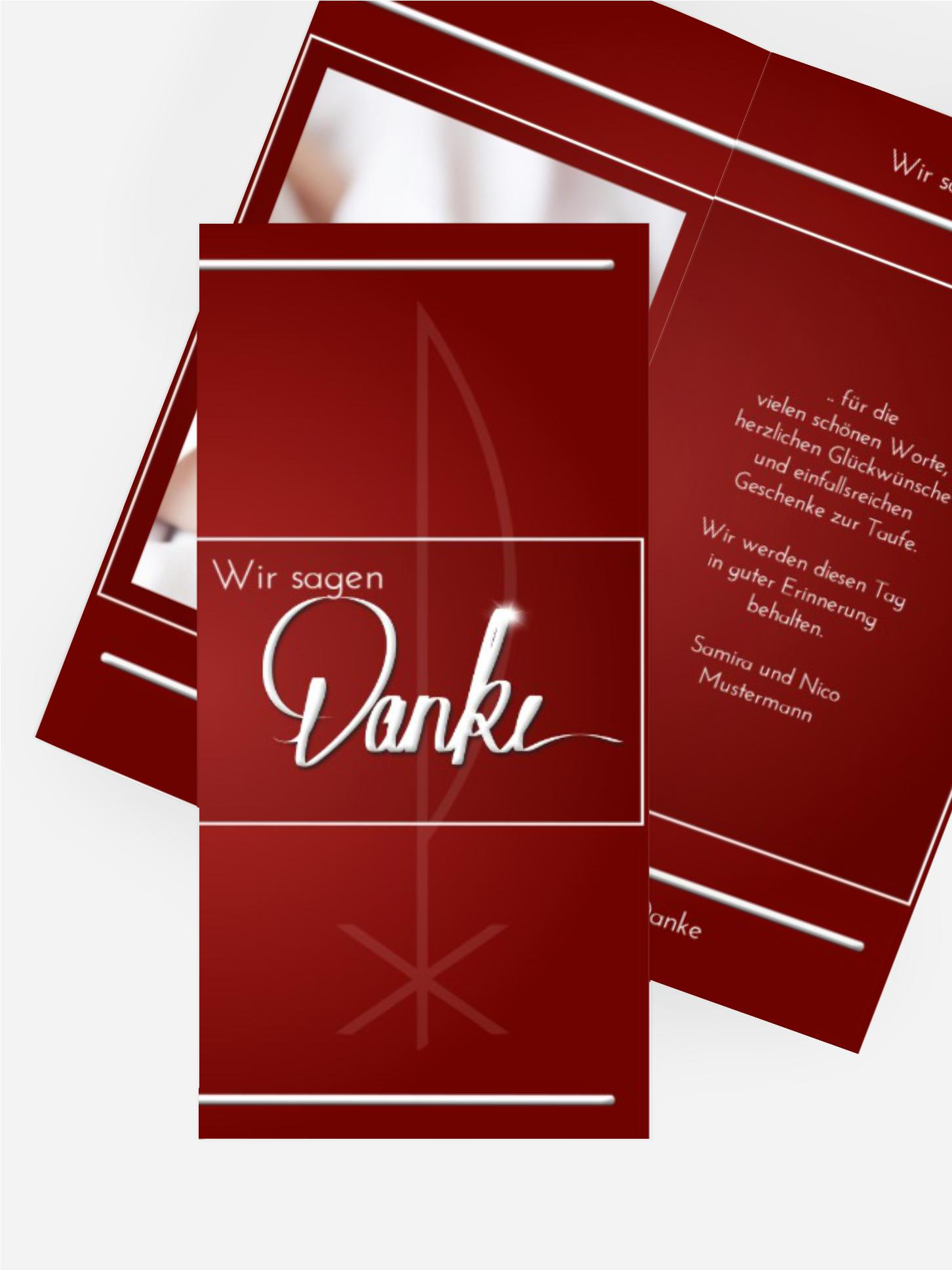 Dankeskarte zur Taufe Chi-Rho