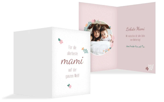 Muttertagskarte Blumenkreis