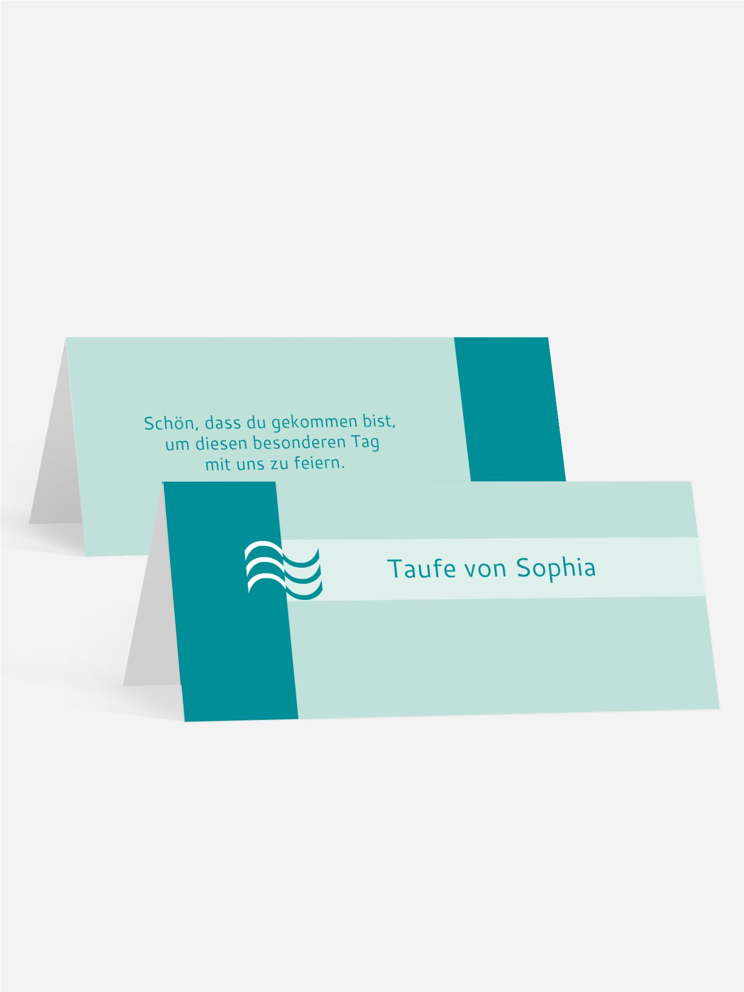 Tischkarte Taufe Lebenswasser