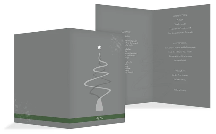 Menükarte Weihnachten Schnörkelbaum