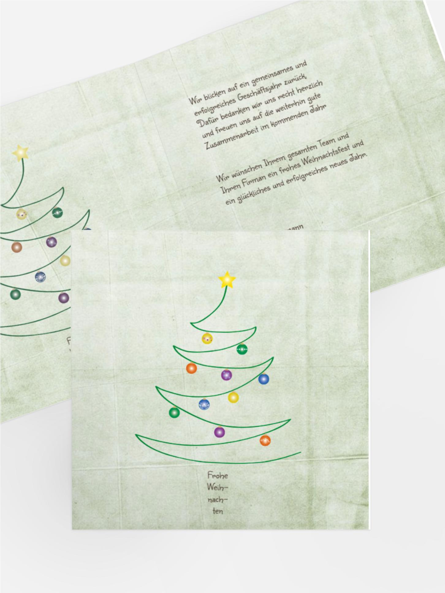 Grußkarte Geschäftlich Weihnachtsbaum