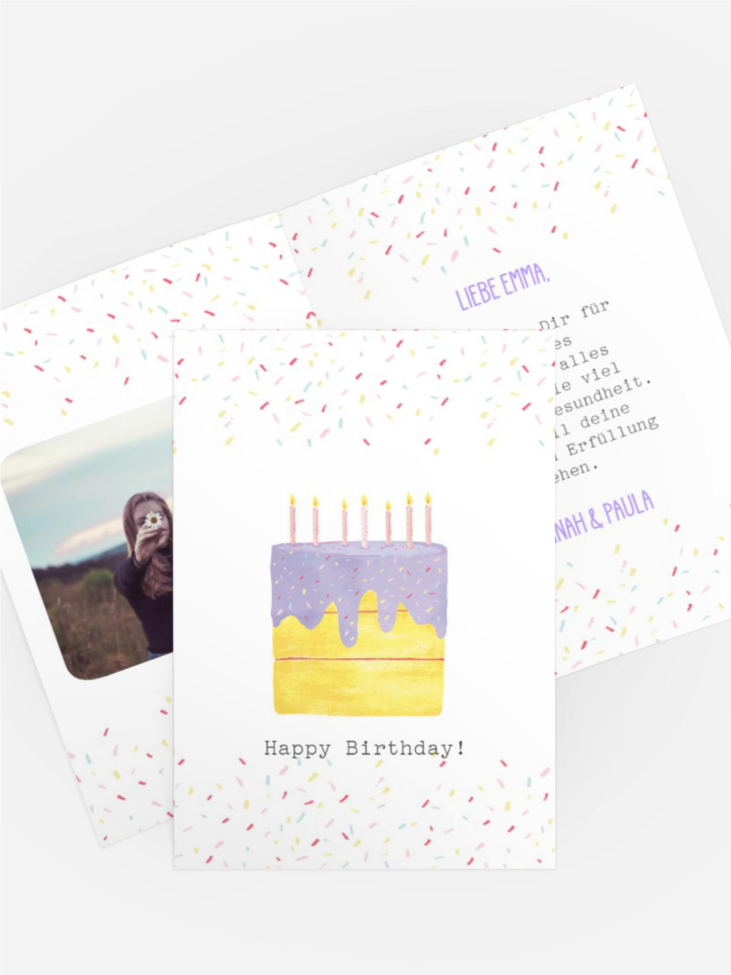 Glückwunschkarte zum Geburtstag Birthday Cake Glückwunschkarte zum Geburtstag Birthday Cake